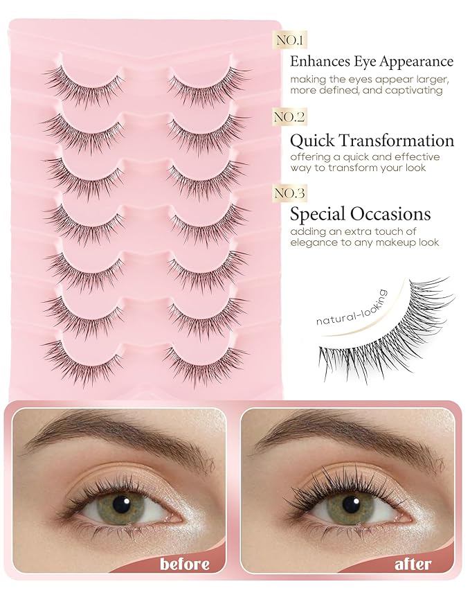 Natural False Lashes Wispy Fake Eyelashes M-64
