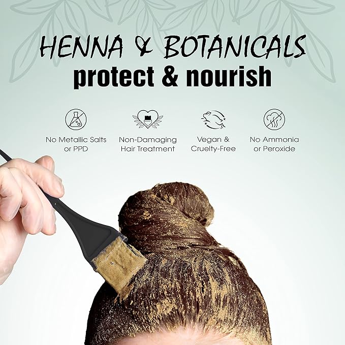 Light Mountain Henna Hair Color & Conditioner - Dark Brown Hair Dye for Men/Women, Organic Henna Leaf Powder and Botanicals, Chemical-Free, Semi-Permanent Hair Color, 4 Oz (Pack of 3)