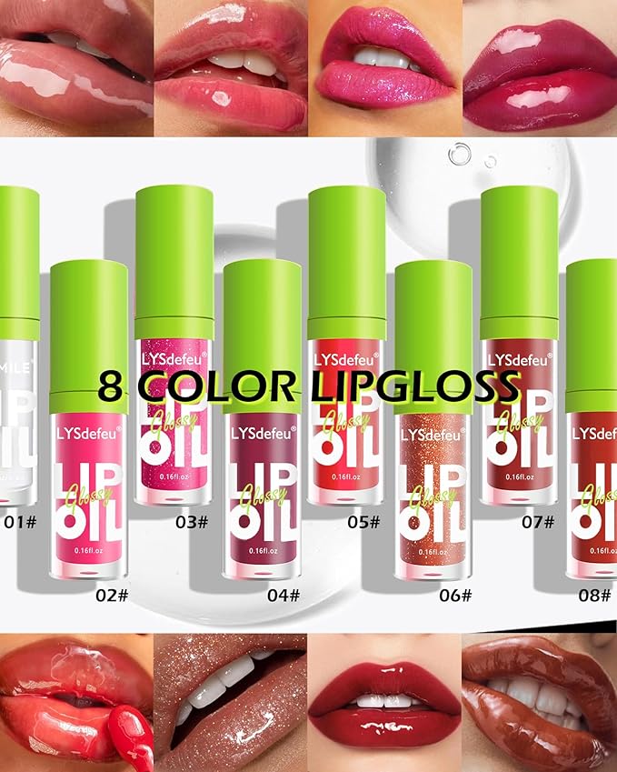 Lip Oil Lip Glaze-1Pcs Hydrating Plum Lip Glow Oil,Shiny Transparent Tint Lip Gloss Plumping,Long Lasting Non-sticky Clear Glow Reviver Lip Care Oil,Christmas Lip Makeup Gift for Women Girl-04#