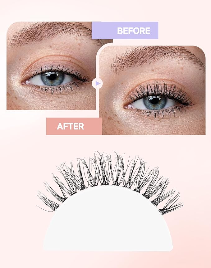 Wispy Eyelashes Natural Lashes Natural Eyelashes Fake Eyelashes False Eyelashes Strip Lashes Wispy Lashes Clear Band Lashes Light-08