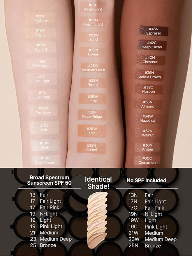 JUNG SAEM MOOL Essential Skin Nuder Cushion 13 Fair 0.49 Fl Oz (Refill Only, SPF 50 Broad Spectrum) | Natural Radiant Finish, Lightweight Hydration, Korean Cushion Foundation