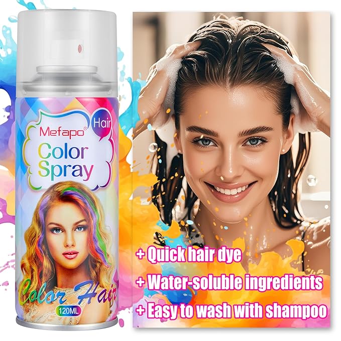 Acomler Red Hair Spray Temporary Hair Color Spray for Kids Women Men, One-Day Use Hair Color Wax, Natural Washable Temporary Hair Dye for Cosplay,Christmas Party, Halloween,Crazy Hair Day(Red, 4.06oz)