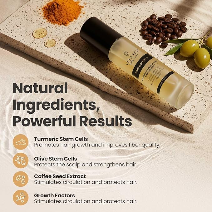 Vitasei Hair Booster 2 Fl Oz (3 Pack) – Hair Revitalizing Serum with Capilia Longa, Wild Olive Stem Cells & Arginine – Peptide-Enriched Hair Tonic Supports Thicker, Stronger Hair – For Women & Men