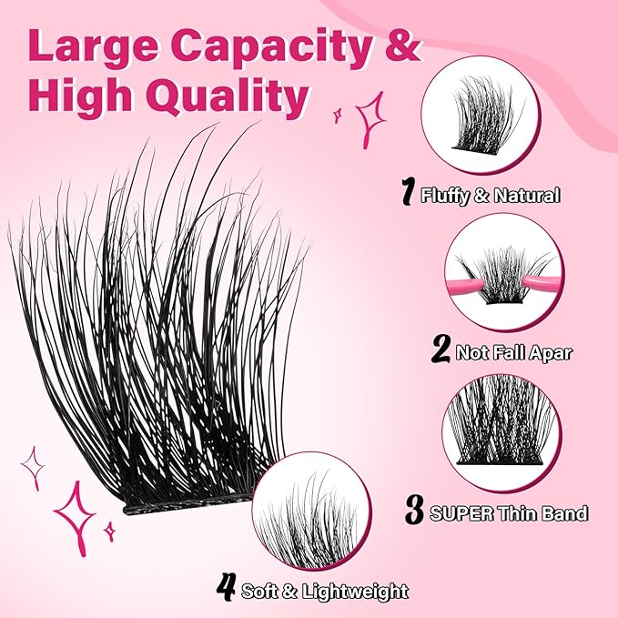 Lash Clusters,168 Pcs Eyelash Clusters 8-18 Mixed Cluster Eyelash Extensions Lash Extension Super Thin Band And Reusable Soft & Comfortable (Chic,D-8-18mix)