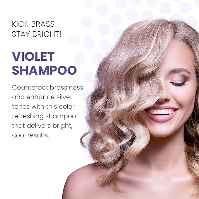 ALOXXI Violet Shampoo for Blonde & Silver Hair with Purple Pigments to Instantly Neutralize Brassiness & Enhance Luminousity, Paraben & Sulfate Free, 10.1 Fl Oz