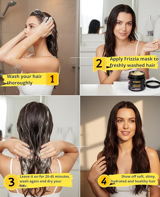 ULTRA Collagen Hair Mask, EASY to use. With argan oil and maca. Hydration and shine, anti-frizz treatment for dry and damaged hair, professional smoothness, 500 ml