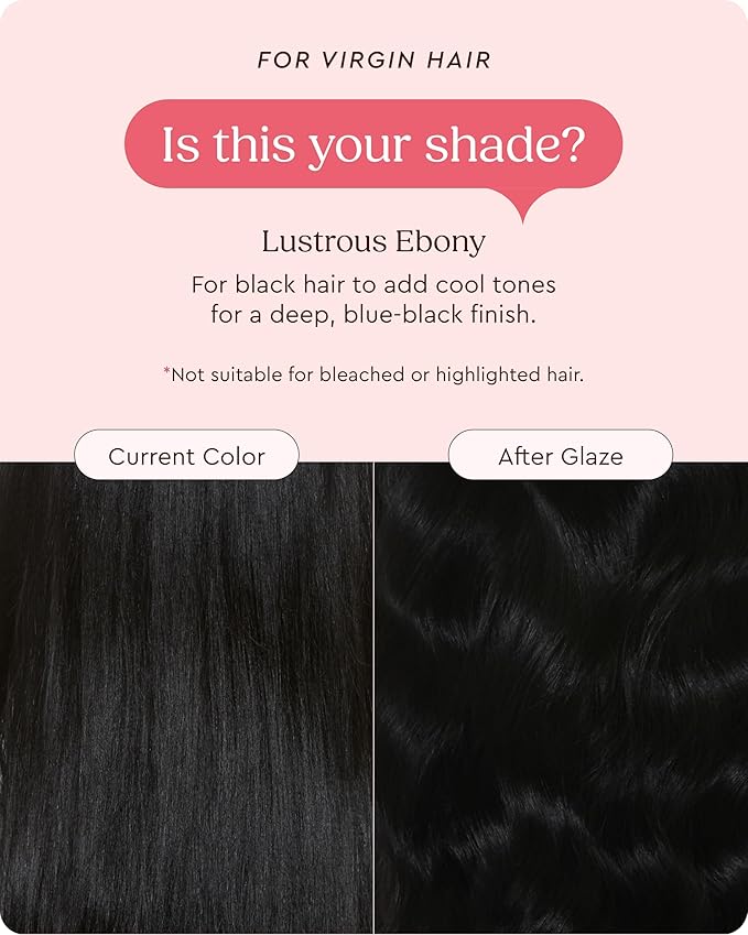 Glaze Supergloss Color Conditioning Gloss With Dispensing Pump – Hydrating Semi-Permanent Color Hair Gloss & Shine Boost – Vegan, Cruelty-Free – 6.4 fl oz - Lustrous Ebony - Blue Black