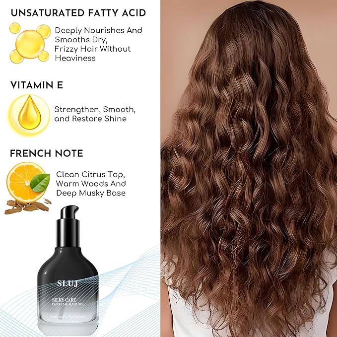SLUJ Hair Perfume for Women & Men - Lightweight Anti Frizz Hair Oil for Frizz & Damaged Hair, Repairing Hair Serum, Long Lasting Hair Fragrance, Travel Size Moisturizing Hair Perfume Oil