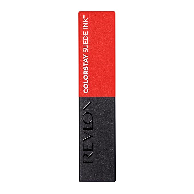 REVLON Lipstick, ColorStay Suede Ink, Built-in Primer, Infused with Vitamin E, Waterproof, Smudge-proof, Matte Color, 007 Feed the Flame, 0.09 oz. (Pack of 2)