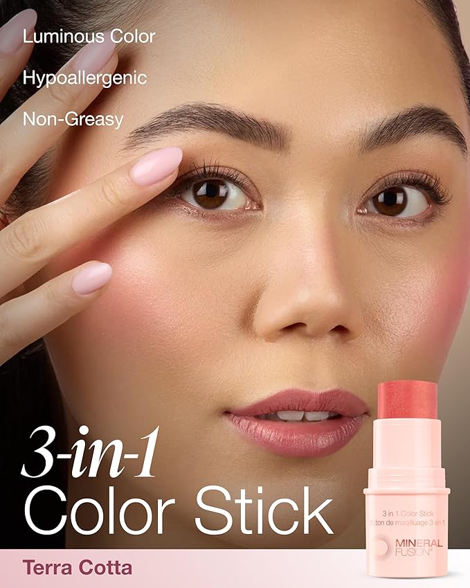 Mineral Fusion, 3 In 1 Color Stick Terra Cotta, 0.18 Ounce