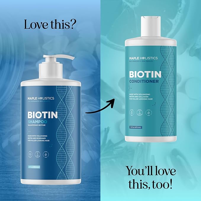 Rosemary and Biotin Shampoo for Thinning Hair - Vegan Volumizing Shampoo for Fine Hair with B Vitamins Argan Oil & Tea Tree Essential Oil - Paraben Silicone and Sulfate Free Vegan Formula (25 Fl Oz)