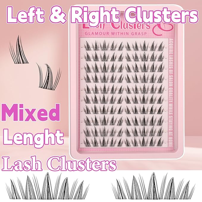 Lash Clusters Kit Spiky Cluster Eyelashes Kit Fairy Eyelash Clear Cluster Anime Individual Lashes Natural Lash Extension Cluster Wispy Manga Cluster Lash Kit