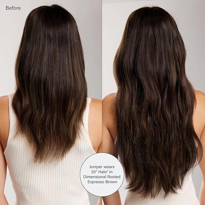 Luxy 100% Remy Human Hair, Classic 160g Clip-In Hair Extensions - 10 Wefts Multi-Dimensional Color for Natural Blending, Adds Volume & Length, Easy Apply & Remove 20" Dimensional Rooted Espresso Brown