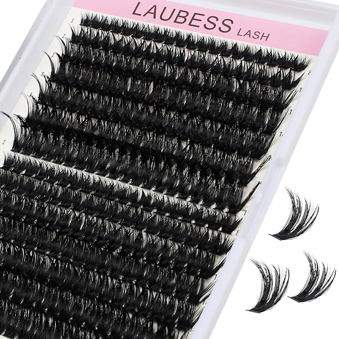 Eyelash Clusters LAUBESS Lash Clusters Individual Lashes Cluster Eyelash Extensions DIY at Home Waterproof Cluster Lashes (60D/80D-0.07D-8-18)