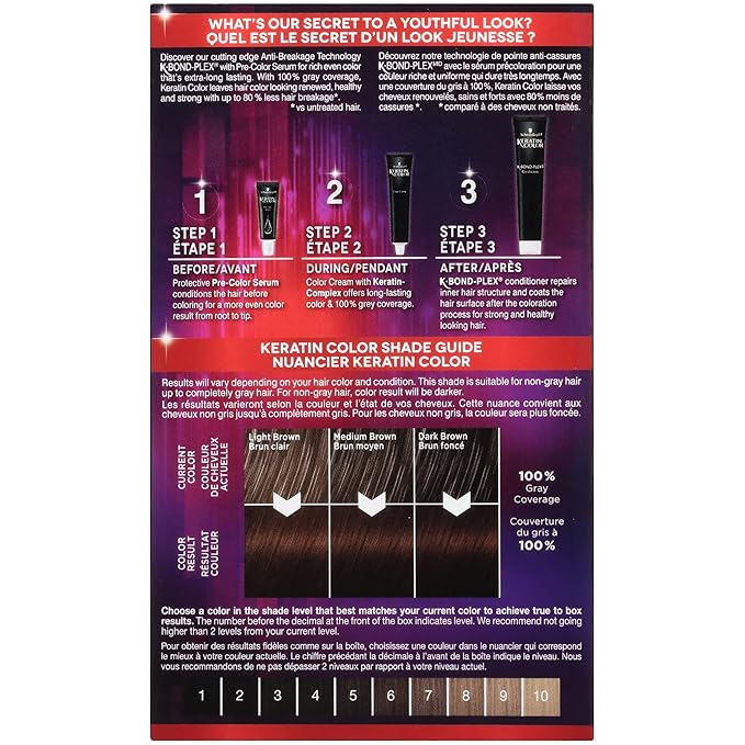 Schwarzkopf Keratin Color Permanent Hair Color Cream, 4.5 Medium Golden Brown