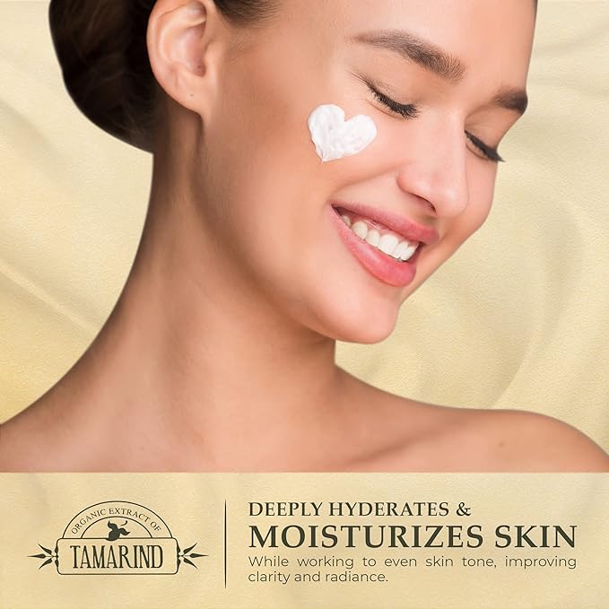 Organic Extract of Tamarind, Skin Brightening Cream - 1.7 fl oz / 50 ml - Dark Spot Cream for Hands, Knuckles, Body, Face, Underarm, Intimate Areas, with Glycering, for Men and Women (Pack of 2)