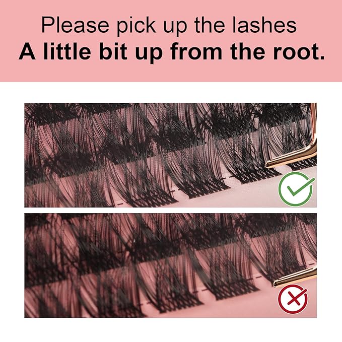 Lash Clusters Fluffy Cluster Eyelash Extensions 10-16mm Individual Lashes 140pcs Cluster Lashes Extension DIY Soft Wispy Eyelash Clusters with Clear Lashes Band Volume Lash Clusters (QB-10-16mm)