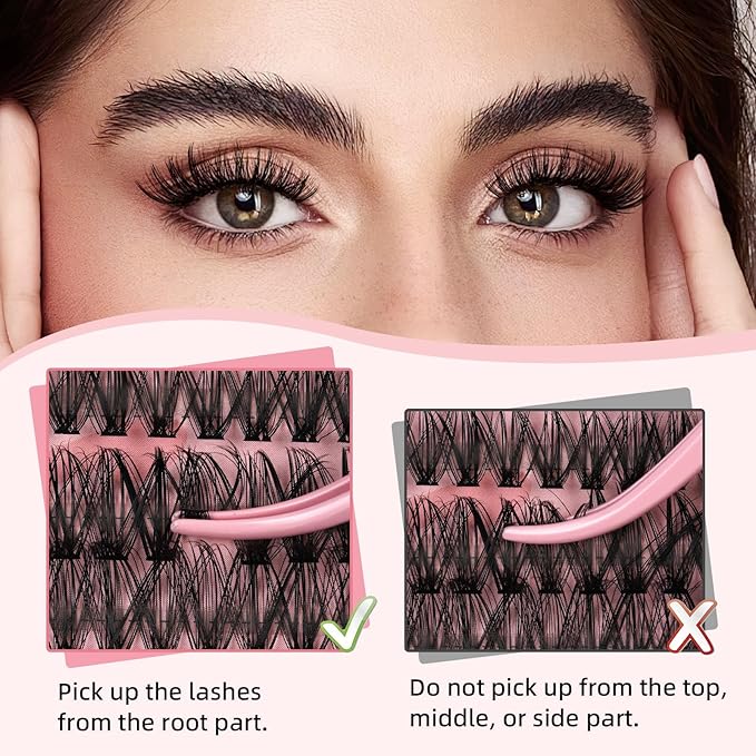 Lash Clusters Wispy 300PCS Eyelash Clusters 30D 40D 50D Lashes Clusters D Curl Lash Cluster 8-16mm Lashes Natural look Volume DIY Individual Lashes for Beginners (30D+40D+50D-D,8-16mm)