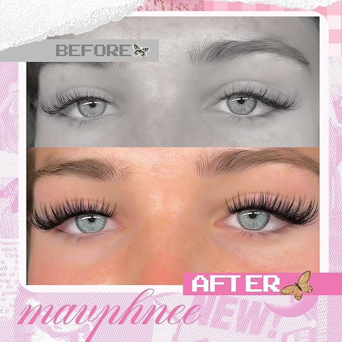 Natural Lash Clusters Wispy Cluster Eyelash Extensions C-Curly Cluster Lashes Thin Lash Band Individual Lashes Soft Fullness Eyelash Clusters DIY Lash Pack Natural Girl Approved (126Pcs, 10-16MM)