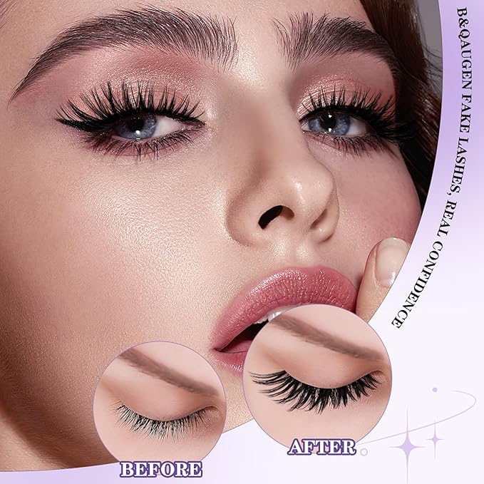 B&Q Wispy Lash Clusters Full B0X,Eyelash Clusters 156PCS Comfortable band Cluster Eyelash Extensions,8-18mm Volume Individual Lashes Lightweight D Curl Lash Clusters Soft Eyelashes Natural Look(B0X)