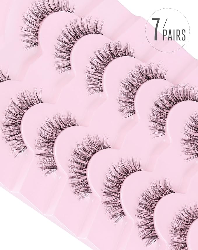 Onlyall Clear Band Lashes Natural False Eyelashes C Curl Lashes Fake Eyelashes Natural Lashes H18