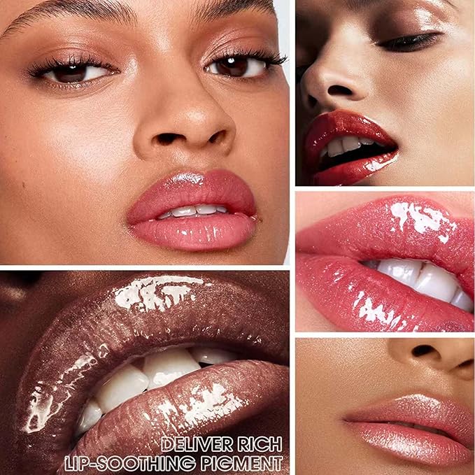 Clear Lip Gloss Lip Plumper Gloss Tinted Glitter Lipgloss Lip Oil Teens Moisturizing High Shine And Vegan Plumping Lip Gloss For Women Girls Long-Lasting Dry Lip Care (01)