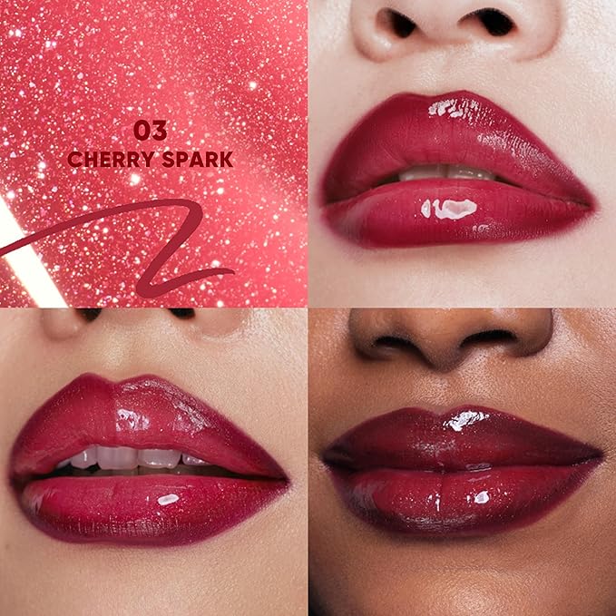 JUDYDOLL Peel Off Stain and Plumping Oil Duo - Macaron-Inspired Long-Lasting Lip Stain with 3D Plumping Gloss, Hydrating and Non-Sticky Formula (#03 Cherry Spark)
