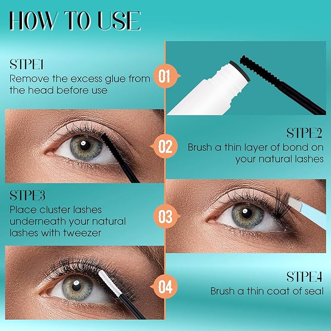 GEMERRY DIY Lash Extension Kit for Beginners 280 PCS Individual Lash Cluster Kit 0.07D 10-18 MIX Eyelash Extension Kit Lash Glue for Eyelash Extensions(40D-0.07D,10-18MIX-KIT)
