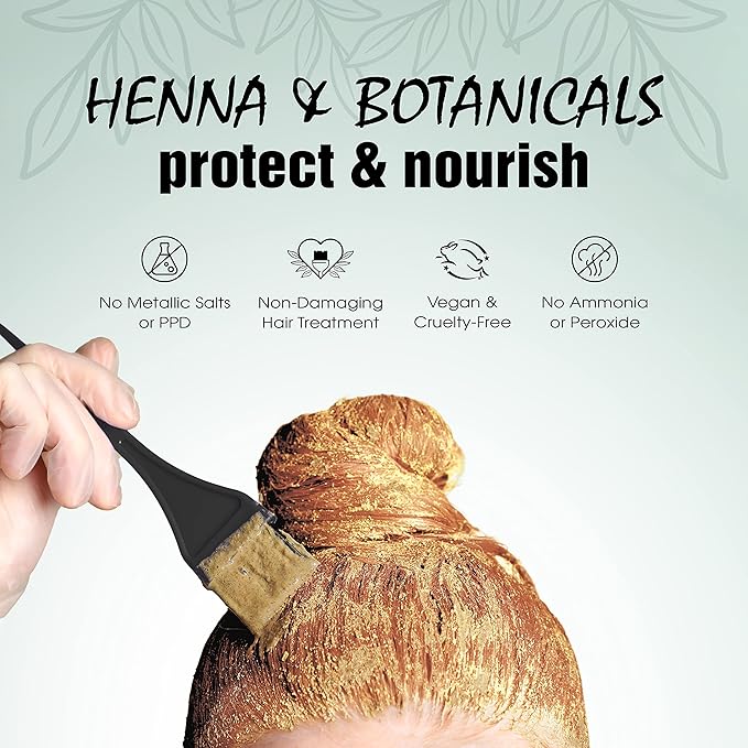 Light Mountain Henna Hair Color & Conditioner - Auburn Hair Dye for Men/Women, Organic Henna Leaf Powder and Botanicals, Chemical-Free, Semi-Permanent Hair Color, 4 Oz (Pack of 3)