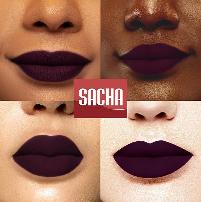 Sacha Cosmetics Intense Matte Lip Velvet Liquid Lipstick, Long-Lasting Velvet Matte Finish, 0.2 fl oz You Only Live Once