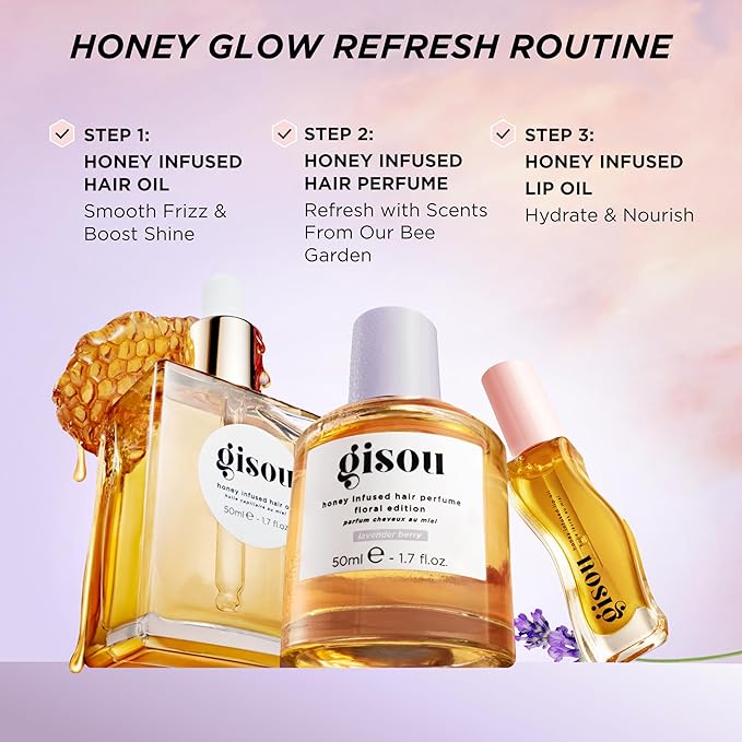 Gisou Honey Infused Hair Perfume Mini – Long-Lasting Hair Fragrance with Mirsalehi Honey & Argan Oil, Lavender Berry, 0.5 Fl Oz