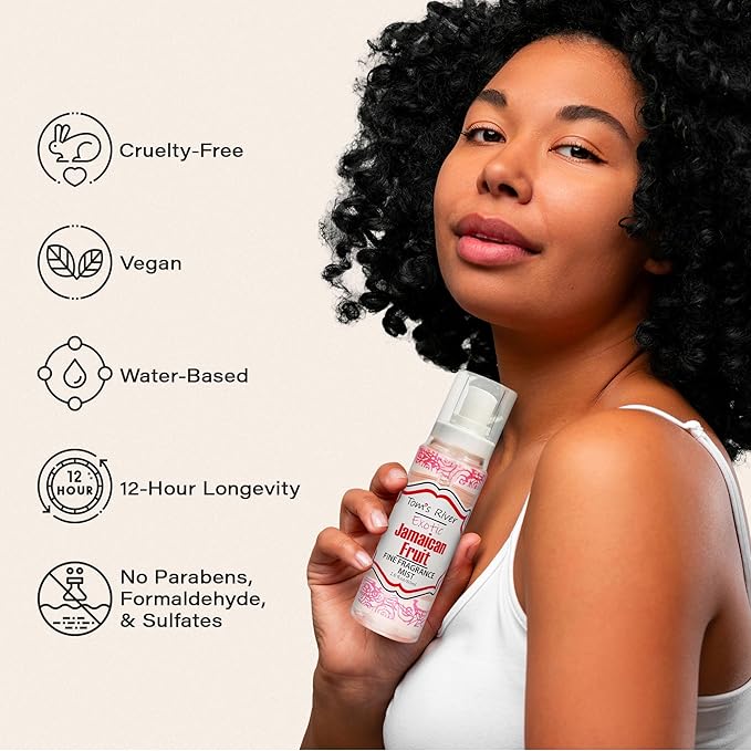 Tom's River Fine Fragrance Body & Hair Mist | Jamaican Fruit Scented (Pack of 3) | For Daily Use | Travel-Friendly | 2 fl oz/ 60ml per Bottle