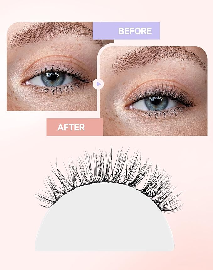 Wispy Lashes Natural False Lashes Natural Eyelashes Fake Eyelashes False Eyelashes Strip Lashes Wispy Eyelashes Clear Band Lashes Light-07