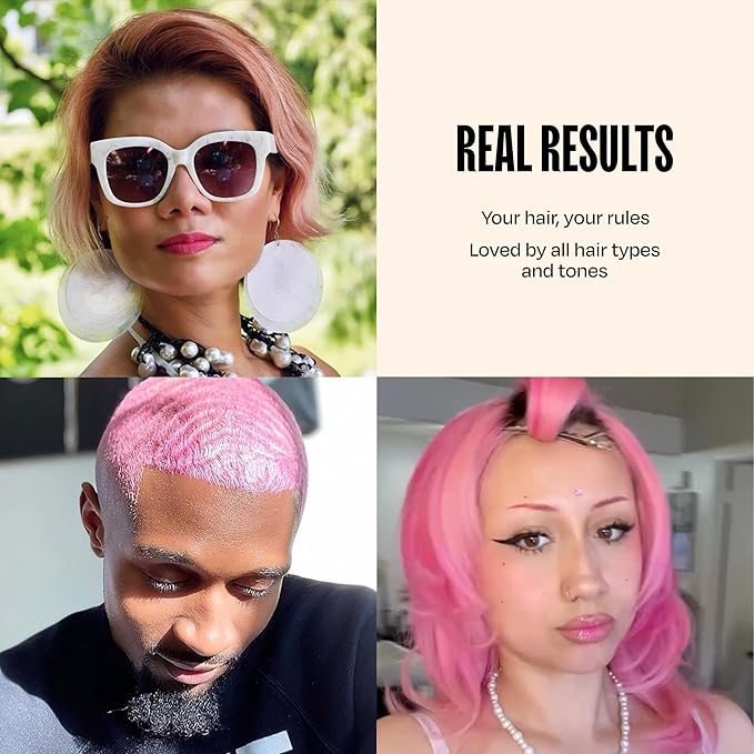 Overtone Semi Permanent Hair Color Conditioner, Pastel Pink is Now Cotton Candy Pink, 8 oz, Nourishing, Damage-Free, Color Depositing Mask for All Hair Types with Shea Butter & Coconut Oil, Vegan