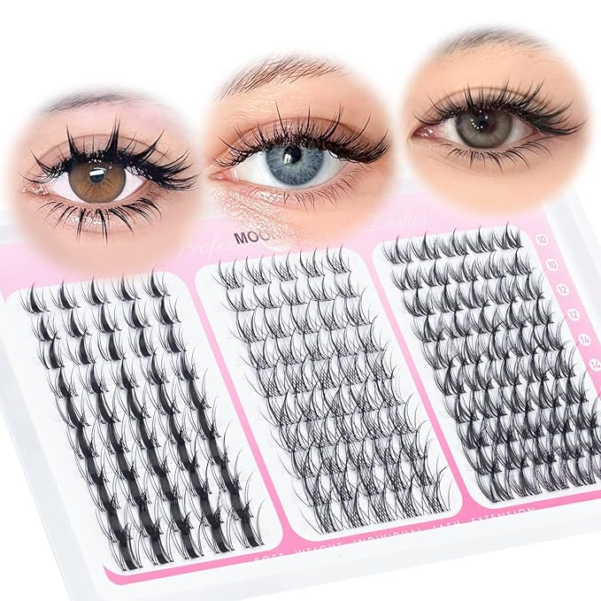 Manga Lash Clusters Wispy Eyelash Clusters 3 Styles Mix Natural Cluster Eyelash Extensions D Curly Soft Individual Lashes 10-16 mm Versatile Invisible Band Eyelashes Clusters Extension by MOONKALI