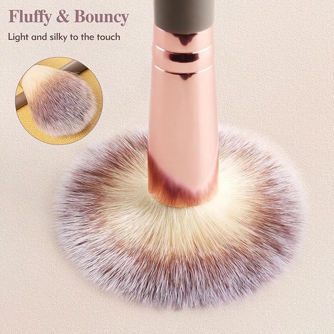 3PCS Angled Blush Brush, Double Ended Makeup Brush for Blush, Slant Brush for Contour and Highlighter, Perfect for Makeup with Powder
