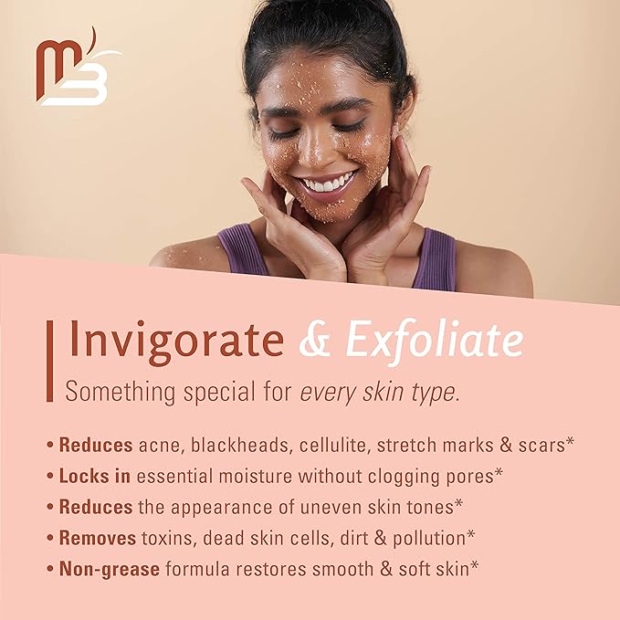 Himalayan Salt Scrub, Face, Foot, and Body Exfoliator with Collagen and Stem Cells Exfoliating Scrub for Toning, Cellulite, and Skin Care by M3 Naturals (Pack of 2)