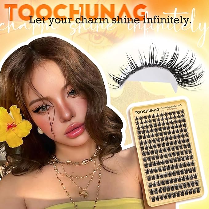 Spiky Manga Lash Clusters 180pcs D Curly Cluster Eyelash Extensions 12-20mm Long Eyelash Clusters Anime Lashes Clusters Thick Volume False Eyelashes Individual DIY Lash Extension by TOOCHUNAG
