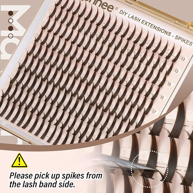 Lash Spikes Brown Eyelash Individuals Manga Lash Clusters Spiky Eyelash Extensions 13-21MM Long Cluster Lash Pack D-Curly Fairy Individual Lashes 180Pcs Anime DIY Lash Extensions