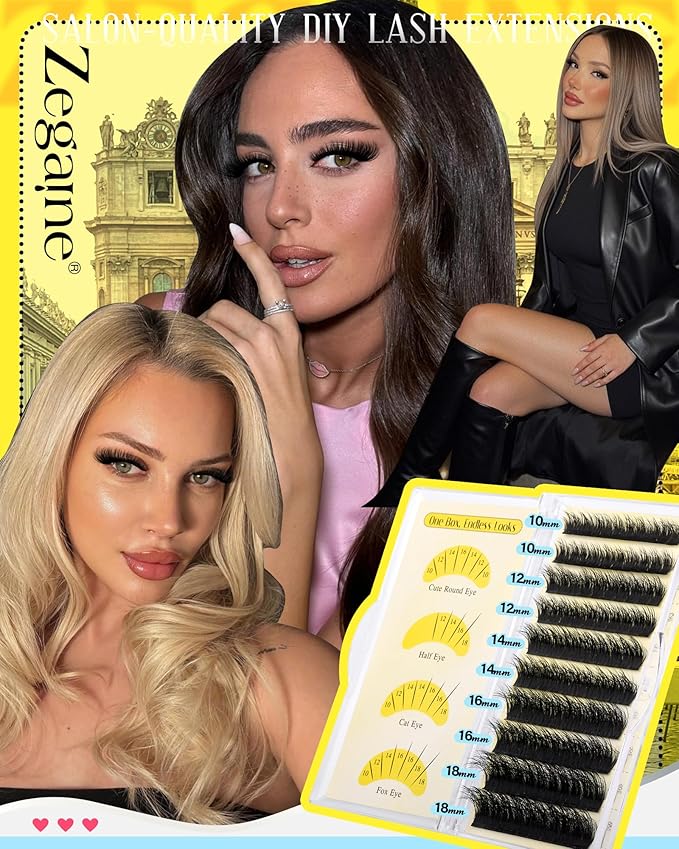 Fluff Individual Lashes Wispy Lash Clusters 100D Cluster Eyelash Extensions Volume Classic Lash Extension Soft as Cashmere SIY Eyelash Clusters 10-18MM by Zegaine(Separate It by Yourself)
