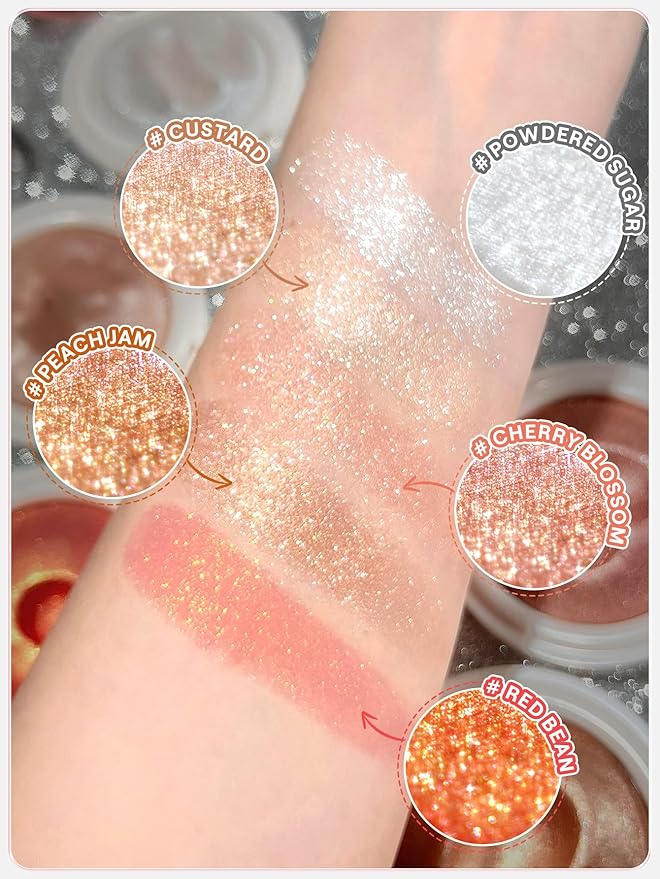 SHEGLAM Glowchi Bouncy Highlighter Mochi-like Formula Highlighter Long-lasting Shimmer Makeup-Cherry Blossom