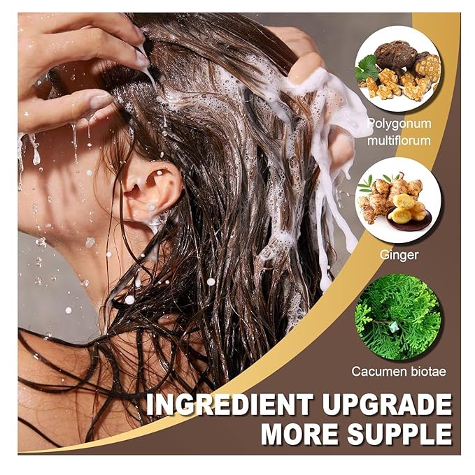 TSSPLUS Black Hair Dye Shampoo, 500ml - Organic Natural Hair Color Dye Shampoo for Women & Men, Instant Gray White Hair Cover, Plant Essence, Semi-Permanent