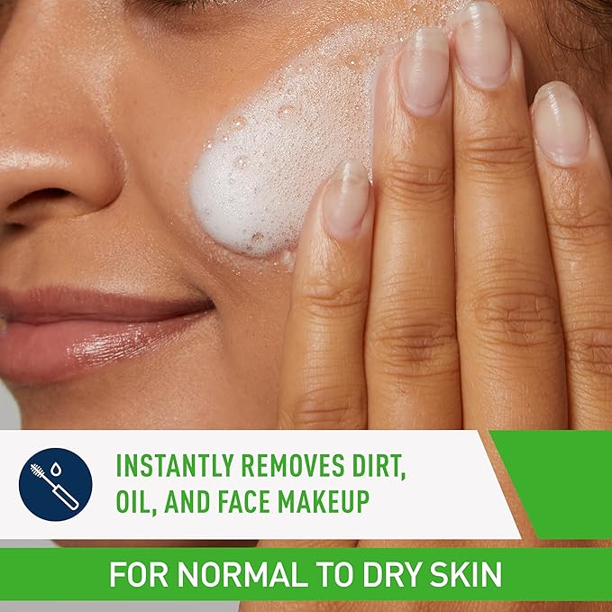CeraVe Hydrating Cream To Foam Cleanser, Makeup Remover Face Wash For Dry Skin, Foaming Facial Cleanser With Hyaluronic Acid, Normal To Dry Skin, Fragrance Free & Non Comedogenic, 19 Fluid Ounce