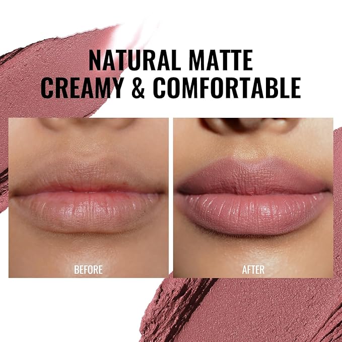Oulac Mauve Pink Nude Matte Lipsticks for Women, Silky Velvet Matte Lipstick, Soft Smooth Texture, High Impact Lip Color, Not Dry Lightweight Formula Infused with Vitamin E, Vegan&Cruelty Free RM05
