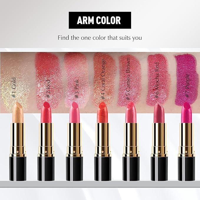 Metallic Lipstick Red Glitter Lip Stick, Long Lasting Waterproof Shimmer Lipstick for Women Makeup Tinted Lip Balm Creamy Diamond Smooth Full Coverage Lip Color Lightweight Non Stick Cup