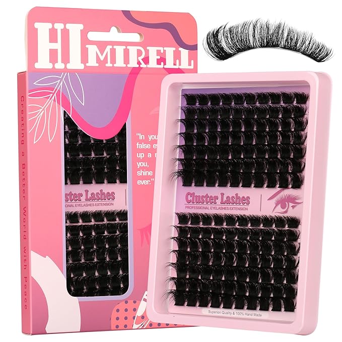 D Curl Lash Clusters Extensions 140 Pcs Individual Eye lash Clusters 200D Cluster Eyelash Clusters Lashes Makeup at Home - DIY Lash Extension Kit for Self Application (9-18MM) Mix