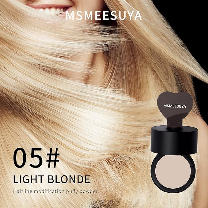 Hairline Powder Instantly, Fill In Fine or Root Touch up powder,Thinning Hair Instantly Thicker Touch Up for Windproof&Sweatproof, Darkroot touch up for Men & Women (LIGHT BLONDE丨0.14Ounce)