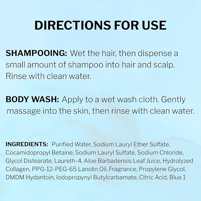 McKesson Body Wash and Shampoo [4 Count] - 1  Gallon Bulk Refill Full Body Wash with Aloe, Summer Rain Scent - Sensitive Skin & Hair 2‑in‑1