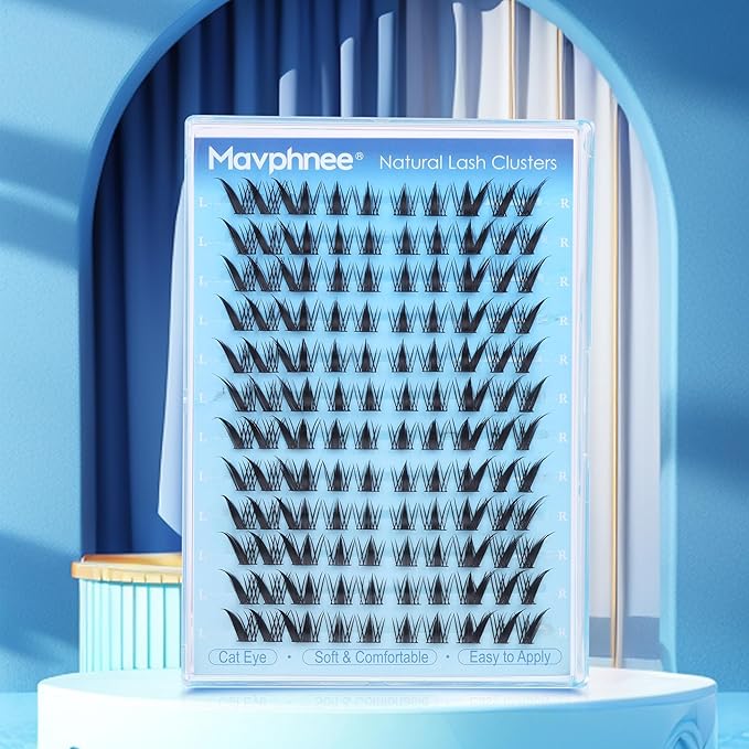 Fox Eye Lash Clusters Spiky Individual Lash Extensions L-Curly Fairy Cluster Eyelash Extensions Anime Wispy Individual Eyelashes Left & Right Cat Eye Cluster Lashes Manga Lash Extension Easy to Apply