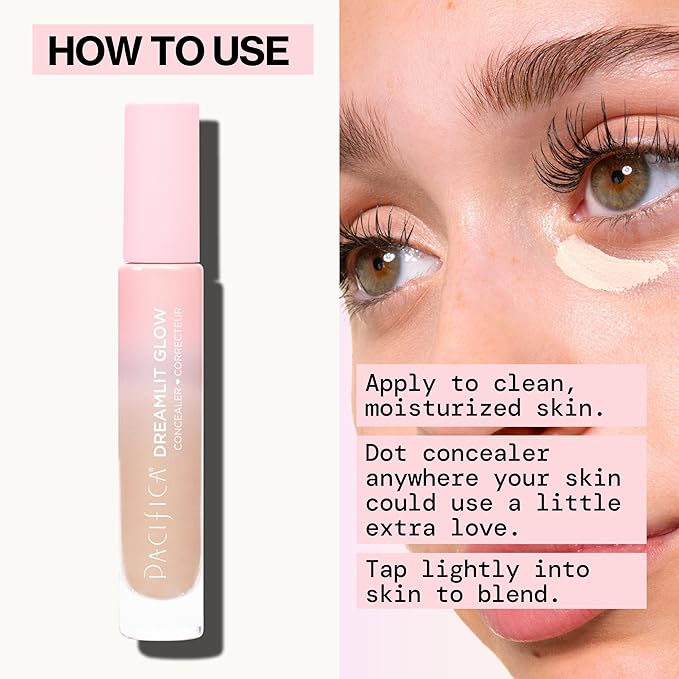 Pacifica Concealer – DreamLit Glow Full Coverage Concealer with Squalane for Dark Circles & Dark Spot Correction, Lightweight & Long-Lasting, Vegan & Cruelty-Free, Shade 09 (Warm Honey)